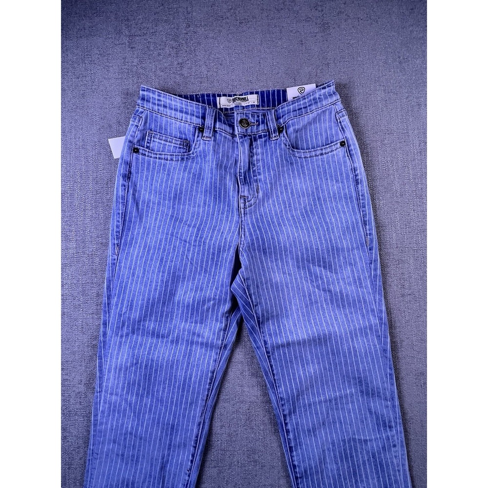 Rock & Roll‎ Jeans Women's 27x25 Straight Cropped Blue Pinstriped Stretch NWT - Picture 5 of 15